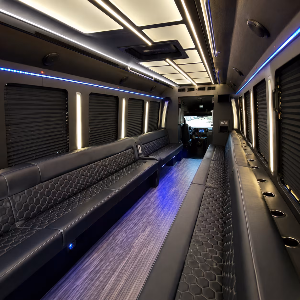 largo party bus rental interior